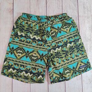 M's Patagonia 7" Long Baggies Short Mangrove Tiki: Palo Green XS